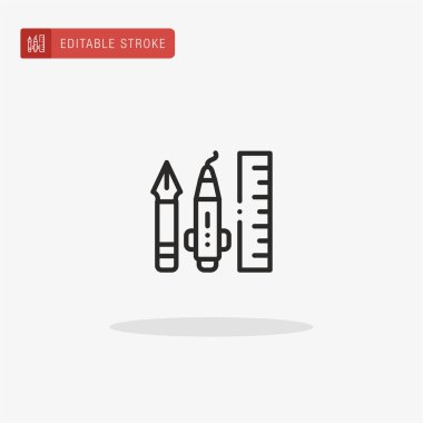 Aracın simge vektörünü tasarla. Sunum için Tasarım Araçları simgesi.