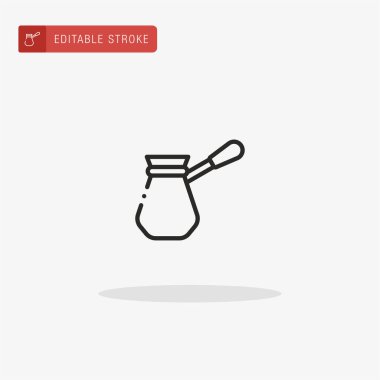 Kahve ikonu vektörü. Sunum için kahve simgesi.