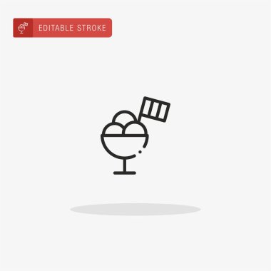 Dondurma ikon vektörü. Sunum için dondurma simgesi.