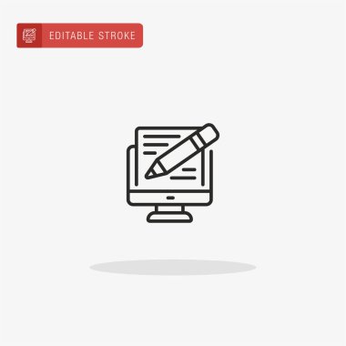 Masaüstü Bilgisayar simgesi vektörü. Sunum için Masaüstü Bilgisayar simgesi.