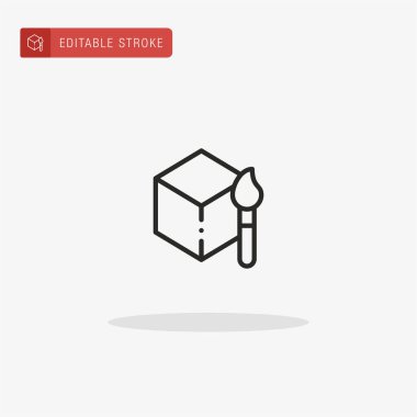 D Model ikon vektörü. Sunum için D Model simgesi.