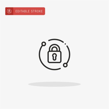 Asma kilit ikon vektörü. Sunum için asma kilit simgesi.