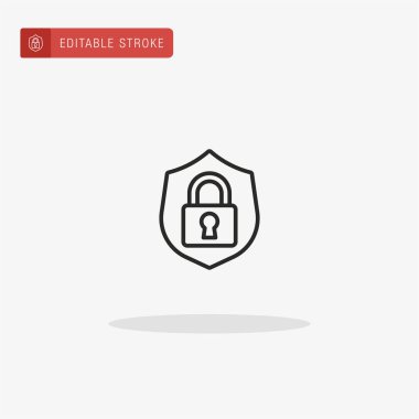 Kalkan simgesi vektörü. Sunum için kalkan simgesi.