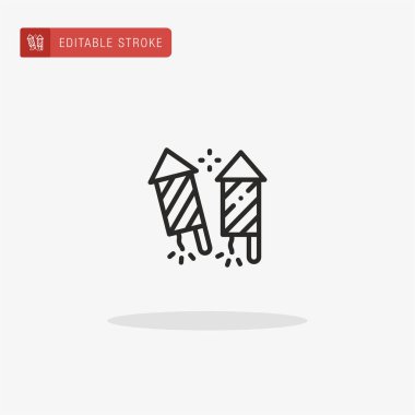 Havai fişek ikon vektörü. Sunum için havai fişek simgesi.