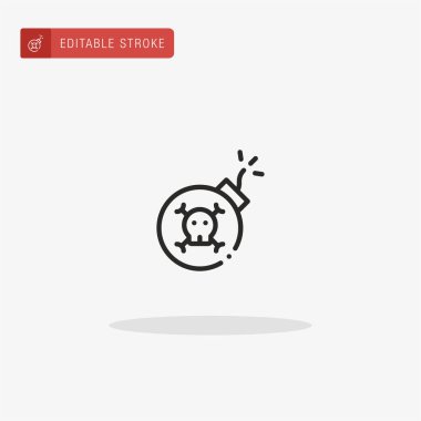 Bomba ikon vektörü. Sunum için bomba simgesi.