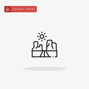 Çöl ikonu vektörü. Sunum için çöl simgesi.