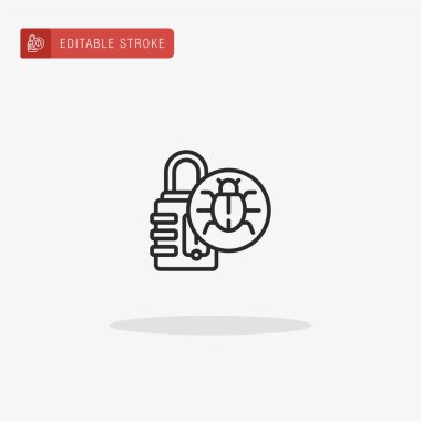 Asma kilit ikon vektörü. Sunum için asma kilit simgesi.