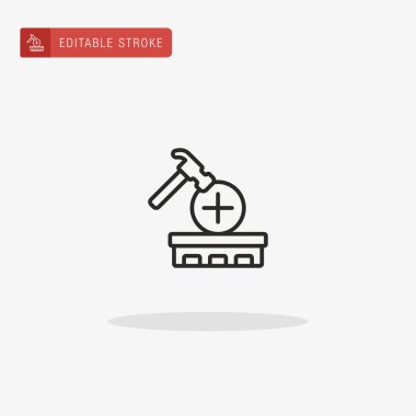 Hastane ikon vektörü. Sunum için hastane simgesi.