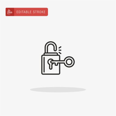 Asma kilit ikon vektörü. Sunum için asma kilit simgesi.