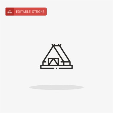 Çadır ikonu vektörü. Sunum için çadır simgesi.