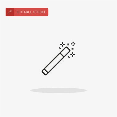 Asa simgesi vektörü. Sunum için değnek simgesi.