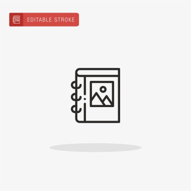 Fotoğraf Albümü simgesi vektörü. Sunum için Fotoğraf Albümü simgesi.