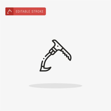 Buz Axe simgesi vektörü. Sunum için Ice Axe simgesi.