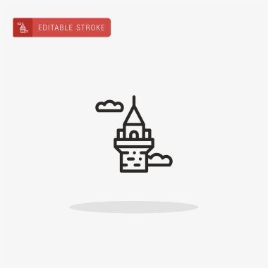 Kule ikon vektörü. Sunum için kule simgesi.