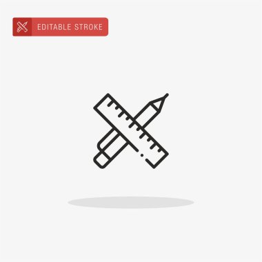 Kalem simgesi vektörü. Sunum için kalem simgesi.