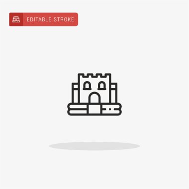 Şişme Şato ikon vektörü. Sunum için şişirilebilir Castle simgesi.