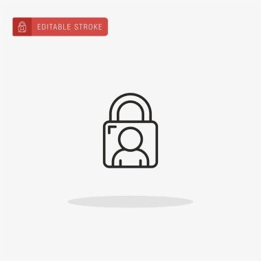 Asma kilit ikon vektörü. Sunum için asma kilit simgesi.