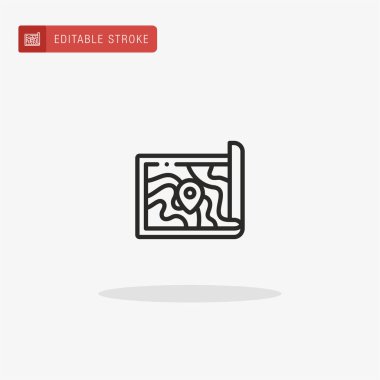 Simge vektörünü haritala. Sunum için harita simgesi.