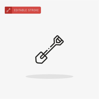 Kürek ikon vektörü. Sunum için kürek simgesi.