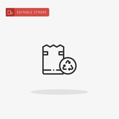 Kağıt Torba simge vektörü. Sunum için Kağıt Torba simgesi.