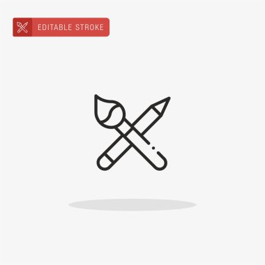 Fırça simgesi vektörü. Sunum için fırça simgesi.