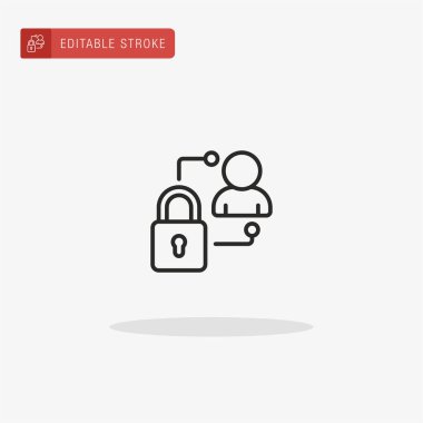 Asma kilit ikon vektörü. Sunum için asma kilit simgesi.