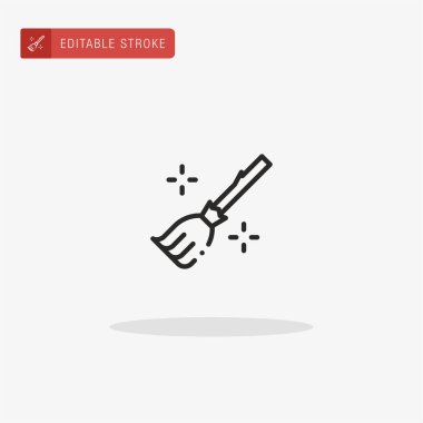 Sihirli süpürge ikon vektörü. Sunum için Sihirli Süpürge simgesi.