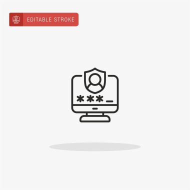 Bilgisayar simgesi vektörü. Sunum için bilgisayar simgesi.