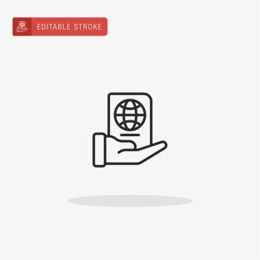 Pasaport Kontrol simgesi vektörü. Sunum için Pasaport Kontrol simgesi.