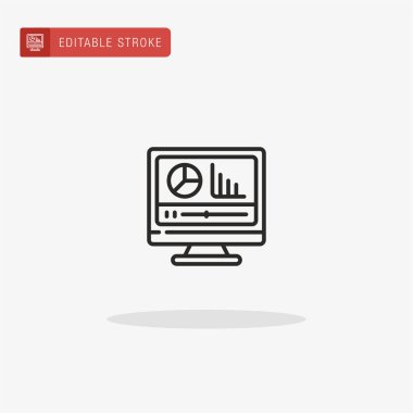 Bilgisayar simgesi vektörü. Sunum için bilgisayar simgesi.