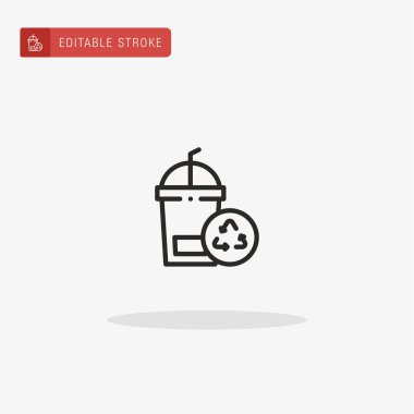 Plastik Kupa ikon vektörü. Sunum için plastik kupa simgesi.