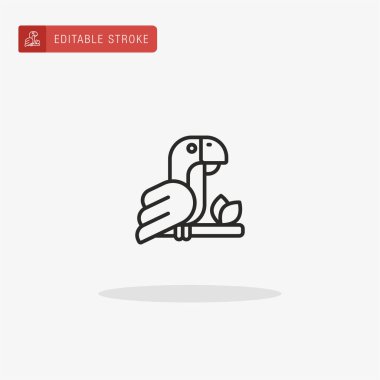 Kuş simgesi vektörü. Sunum için kuş simgesi.