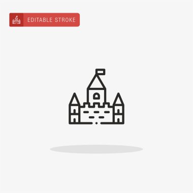 Şato ikon vektörü. Sunum için Castle simgesi.