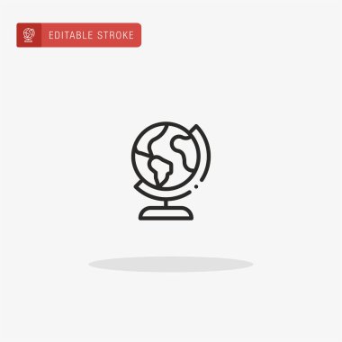 Coğrafya ikonu vektörü. Sunum için coğrafya simgesi.