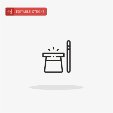 Sihirli Şapka ikon vektörü. Sunum için Sihirli Şapka simgesi.