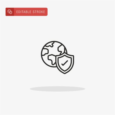 Dünya ikon vektörü. Sunum için Dünya simgesi.