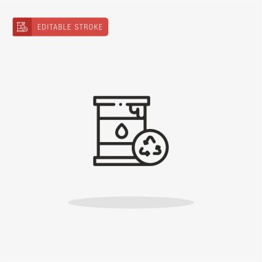 Varil ikon vektörü. Sunum için fıçı simgesi.