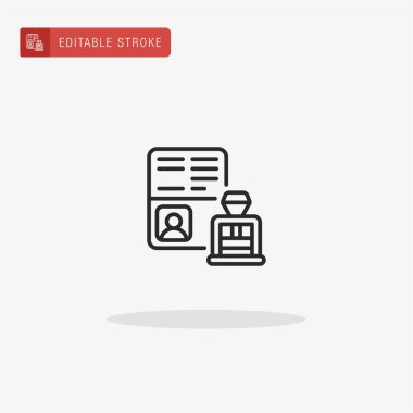 Pasaport simgesi vektörü. Sunum için pasaport simgesi.