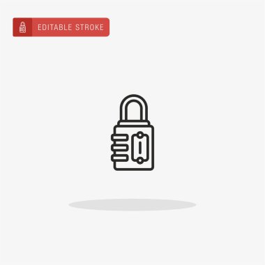 Asma kilit ikon vektörü. Sunum için asma kilit simgesi.
