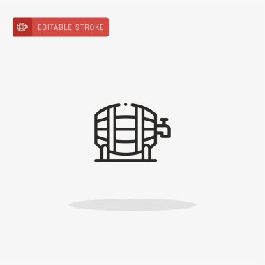 Varil ikon vektörü. Sunum için fıçı simgesi.