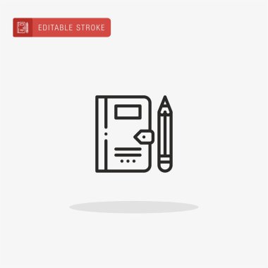 Defter simgesi vektörü. Sunum için dizüstü simgesi.