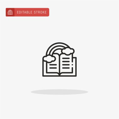 Peri masalı ikon vektörü. Sunum için peri masalı simgesi.