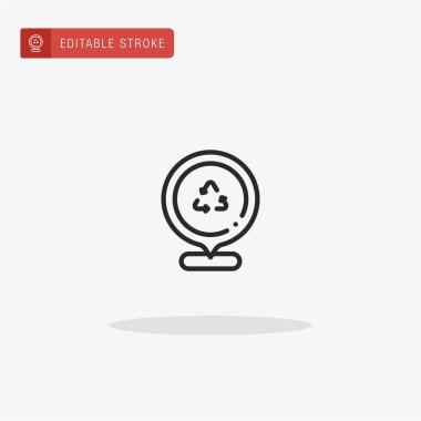 Geri dönüşüm merkezi simge vektörü. Sunum için Geri Dönüşüm Merkezi simgesi.