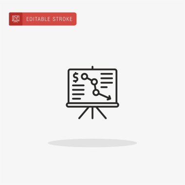 Sunum simgesi vektörü. Sunum için sunum simgesi.