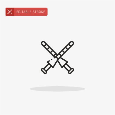 Mızrak simgesi vektörü. Sunum için mızrak simgesi.