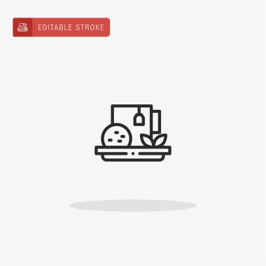 Çay kupası ikonu vektörü. Sunum için çay kupası simgesi.