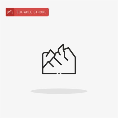 Dağ ikonu vektörü. Sunum için dağ simgesi.