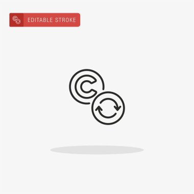 Telif hakkı simgesi vektörü. Sunum için telif hakkı simgesi.