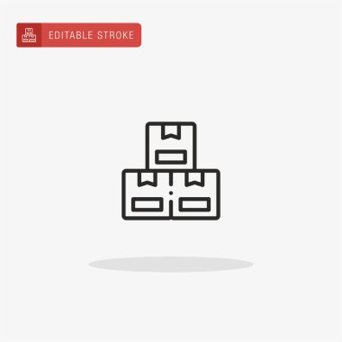 Kutu simgesi vektörü. Sunum için kutu simgesi.