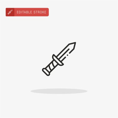 Kılıç simgesi vektörü. Sunum için kılıç simgesi.